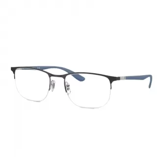 Óculos de Grau Fio de Nylon+Retangular Ray-Ban 0RX6513 3161 55 RGD.MTL Preto+Azul