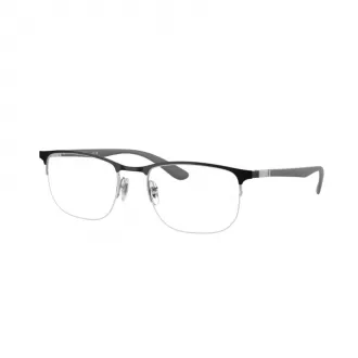 Óculos de Grau Fio de Nylon+Retangular Ray-Ban 0RX6513 3163 55 RGD.MTL Preto+Grafite