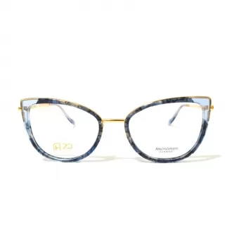Óculos de Grau Gatinho Ana Hickmann 20 Anos Ah60014-g23 Glam RMD.MTL Azul+Dourado - Feminino
