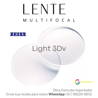 Par de Lentes Multifocal em Dobro Zeiss Light 2 3Dv Blueguard Duravision Chrome Uv